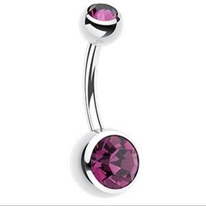 Dark Purple Surgical Steel Belly Button Ring